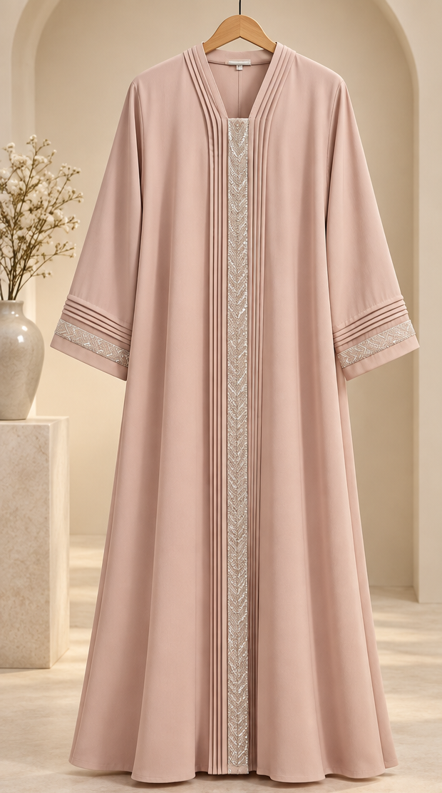 Nashwa Pintuck Crystal Abaya